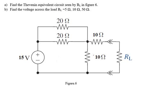 Solved A Find The Thevenin Equivalent Circuit Seen By Rl In