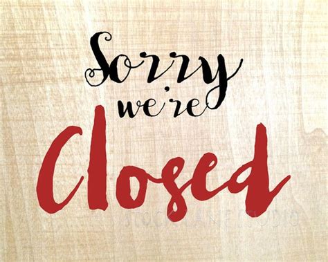 Printable Sorry Were Closed Rustic Sign 8x10 By Stocklanestudio