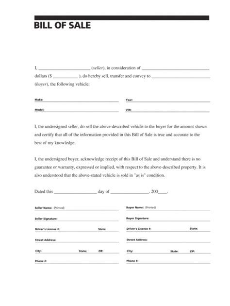 Bill Of Sale Template Fill Out And Sign Printable Pdf Template Signnow