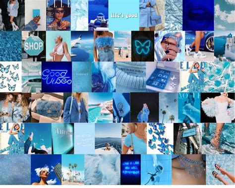 Collection by jurnee • last updated 2 weeks ago. Boujee blue aesthetic wall collage kit Digital Download | Etsy