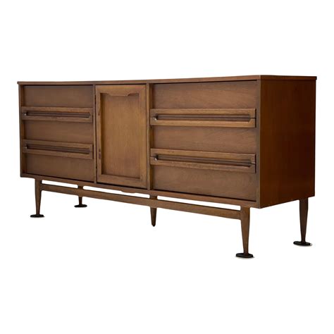 Vintage Mid Century Modern Credenza Cabinet Dovetail Drawers Chairish