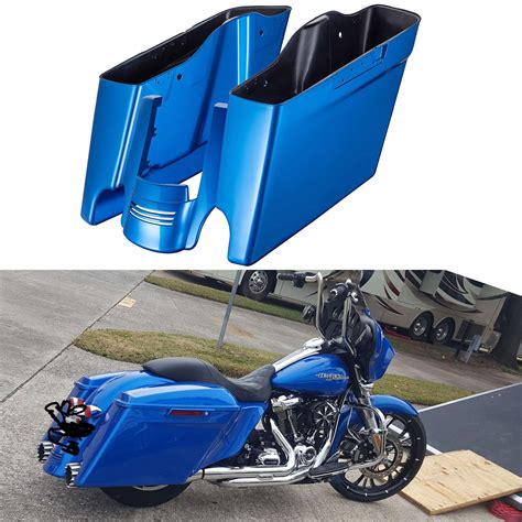 Moto Onfire Extended Bags Electric Blue Inch Stretched Saddlebags And Fender Extension Fit