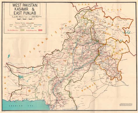 Map Of West Pakistan Kashmir East Punjab And Rajisthan Showing