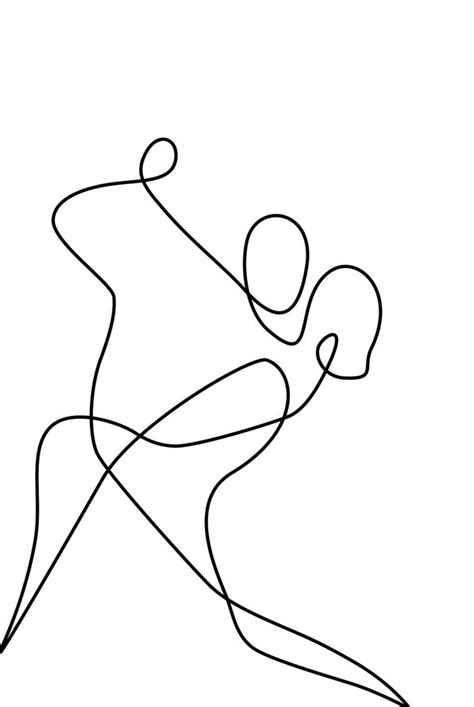 Minimal Line Dance Mini Art Print By Marta Olga Klara Line Art