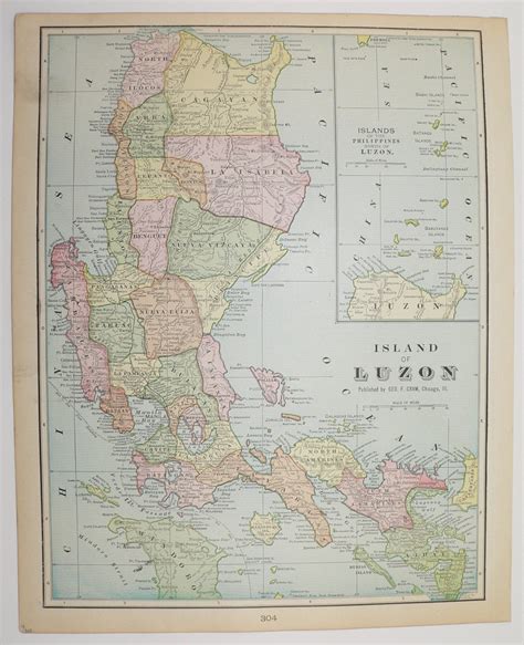 Island Of Luzon Philippines 1902 Antique Map By Oldmapsandprints