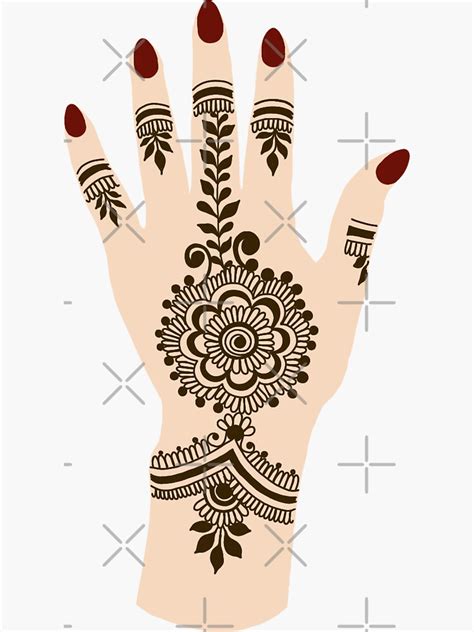 Brown Henna Tattoo Brown Mehendi Henna Hand Sticker For Sale By