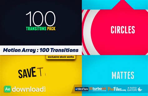 (FREE) 100 TRANSITIONS PACK - AFTER EFFECTS PROJECTS (MOTION ARRAY