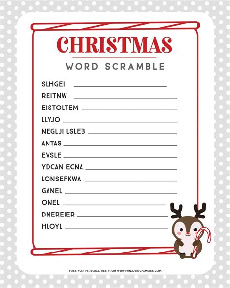 Christmas Word Scramble Free Printable Get Your Hands On Amazing Free
