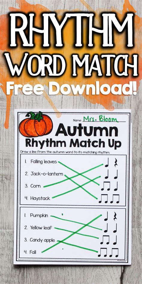 Fall Rhythm Worksheet Rhythm Worksheets Elementary Music Teacher