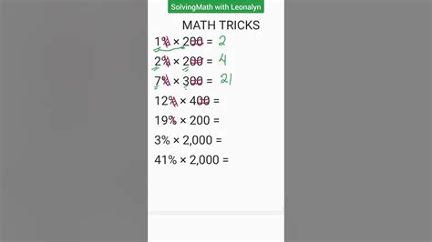 Percentage Math Tricks Youtube