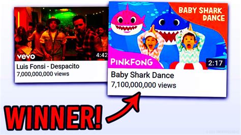 The Most Viewed Video Has Been Passed Baby Shark Vs Despacito Youtube