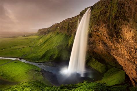 Fotos Von Island Seljalandsfoss Waterfall Natur Wasserfall