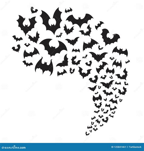 Flying Bats Flock Creepy Halloween Bat Fly From Cave Scary Nocturnal