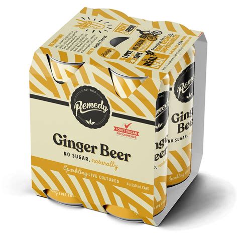 Remedy Organic Ginger Beer 250ml X4 Pack Woolworths