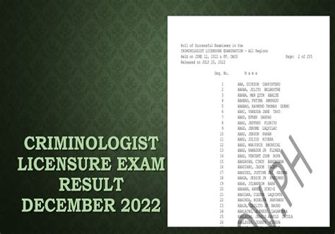 Prc Criminologist Licensure Exam December Result List Of Passers Prc Gov Ph Cle