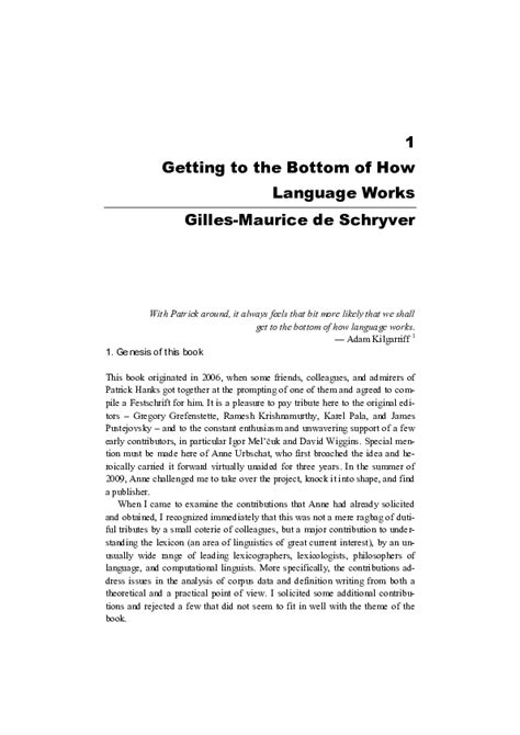 Pdf Getting To The Bottom Of How Language Works Gilles Maurice De