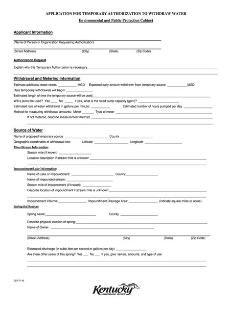 Kentucky Temporary Authorization Fill Online Printable Fillable Blank Pdffiller