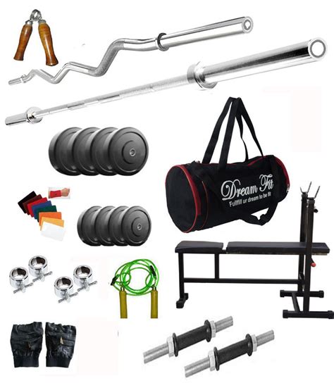 Buy Dreamfit 20 Kg Home Gym With 4 Rods Idf Bench Gym Bag And