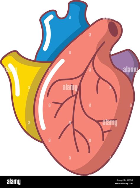 Órgano Del Corazón Humano El Icono De Estilo De Dibujos Animados