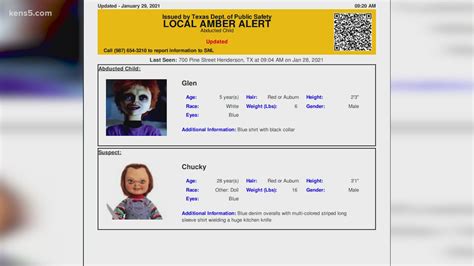 The texas dps explains the four criteria must be met to issue blue alerts Texas DPS mistakenly sends out Amber Alert for Chucky doll | kvue.com