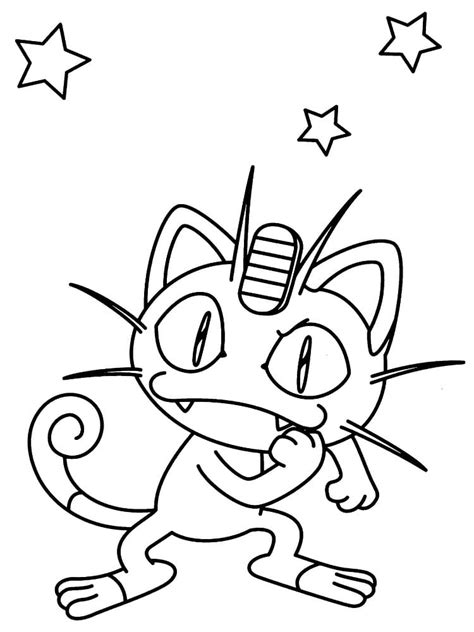 Meowth Pokemon Coloring Page Download Print Or Color Online For Free