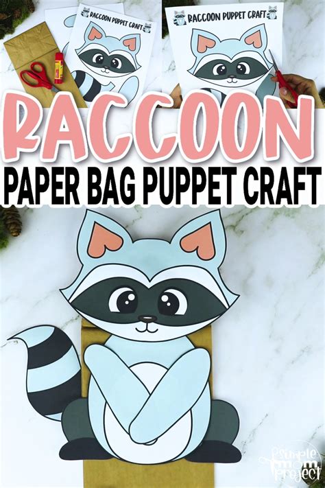 Printable Raccoon Paper Bag Puppet Template Simple Mom Project
