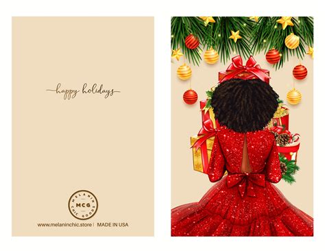 Black Christmas Cards African American Greeting Cards Etsy