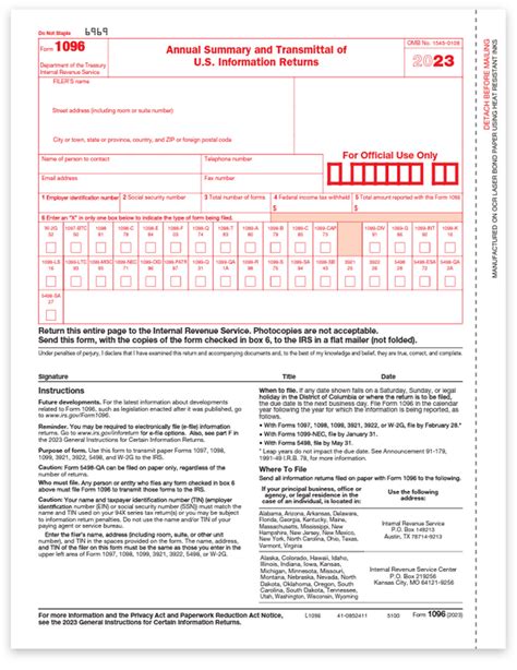 1096 Forms Summary And Transmittal For 1099 Forms Discounttaxforms
