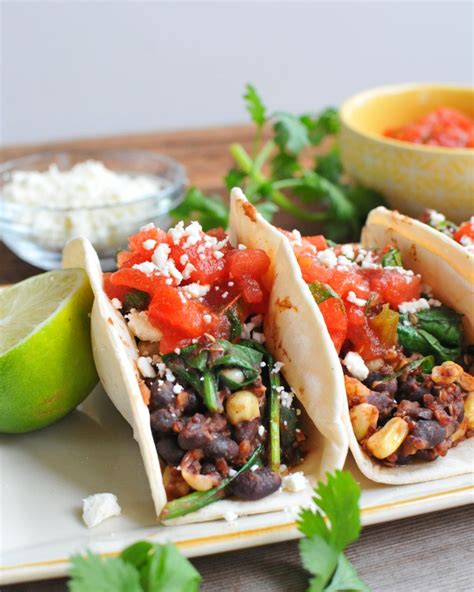 Beans And Greens Tacos With Watermelon Salsa Gf Tortillas Nosh And