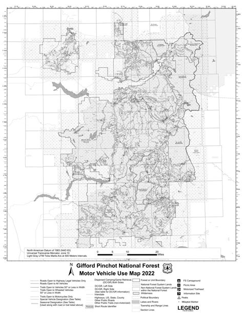 Ford Pinchot National Forest Motor Vehicle Use Map By Us Forest
