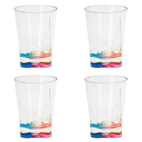 rainbow crystal 14 ounce tumblers drinkware set of 4 acrylic merritt