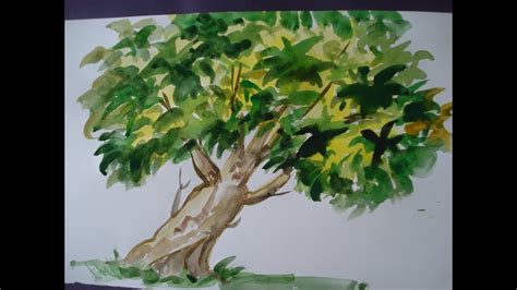 draw tree painting   water colour youtube
