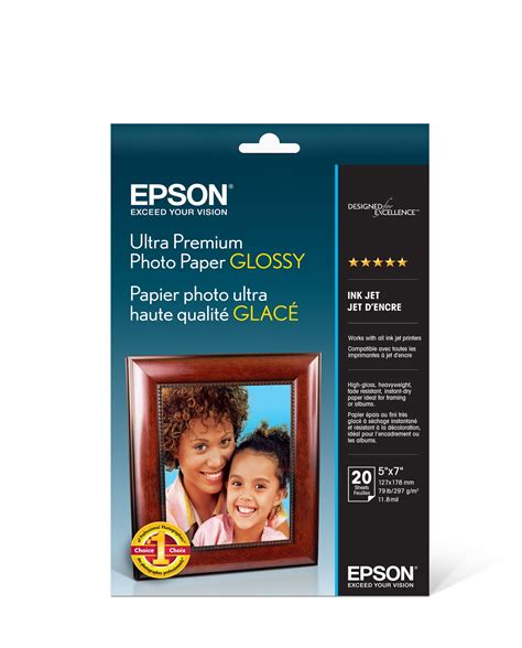 Epson Ultra Premium Photo Paper Glossy 5x7 Inches 20 Sheets S041945