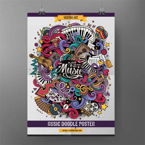 Cartoon Hand Drawn Doodles Musical Poster Stock Vector Crushpixel