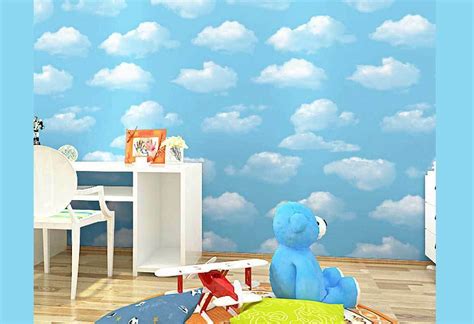 It is barely a wonder that kids' rooms draped in blue and yellow look absolutely fabulous when done right. Baby Nursery Boys Girls room Cloud Sky BLUE wallpaper Kids ...