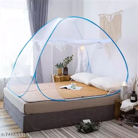 Polyester Adults Blue Mosquito Net Double Bed Nets For King Size