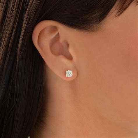 Stud Earrings With Carat Tw Of Diamonds In Ct White Gold