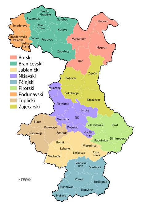 Inter Karta Regiona Južne I Istočne Srbije