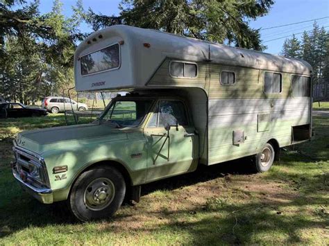 1969 Gmc 3500 Green Rwd Manual Dually Camper Conversion For Sale