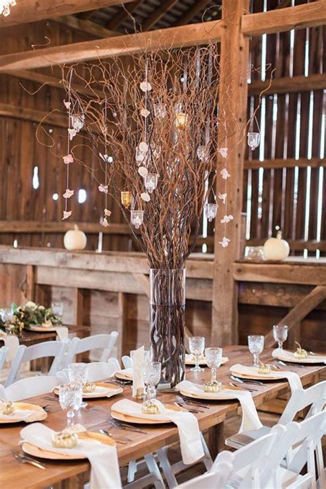Rustic Wedding Decor Ideas At The Barn Deer Pearl Flowers Rose Gold