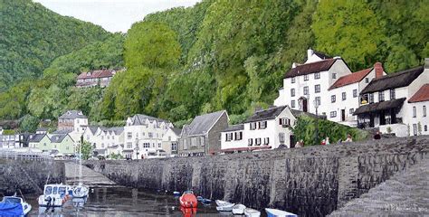 Lynmouth Harbour Painting By Mark Woollacott Fine Art America