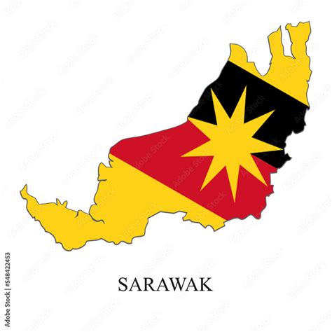 Vetor De Sarawak Map Vector Illustration Malaysian City State In