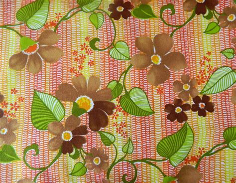 Vintage 60s Tropical Floral Print Fabric By Theoldbroadscloth