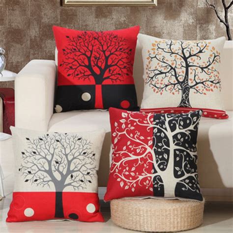 Bz275 Tree Pastoral Style Pillow Cushion Cover Pillowcase Sofacar Cushion Pillow Home Textiles