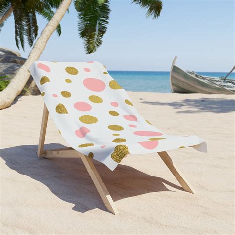 Plush Beach Towel Pink And Gold Polka Dot Luxuriously Soft Etsy