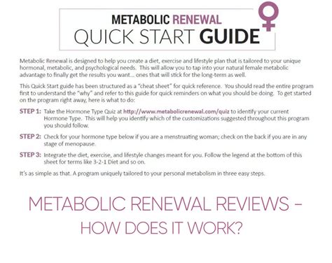 Metabolic Renewal Reviews How Does It Work