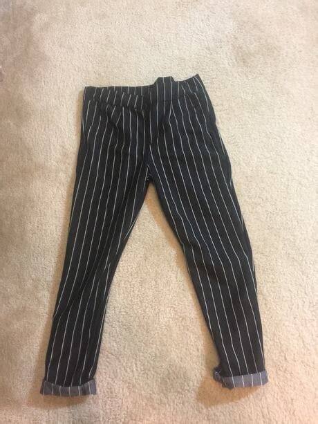 Vertical Striped Elastic Waist Pants Sheinsheinside