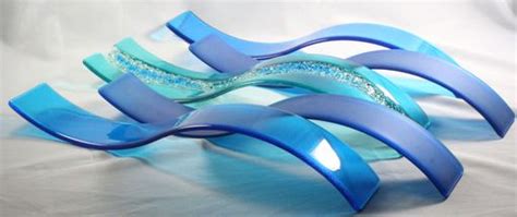 Buy Custom Fused Glass Wall Art Ocean Waves Set Of 5 Made To Order