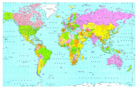 Laminated World Map Small Size 15x225 Inches Atlas School Type