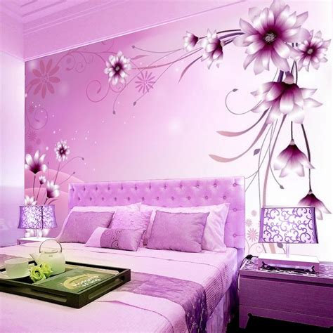 This room looks like a room for a young princess.source. Pastoral large mural wallpaper special romantic purple ...